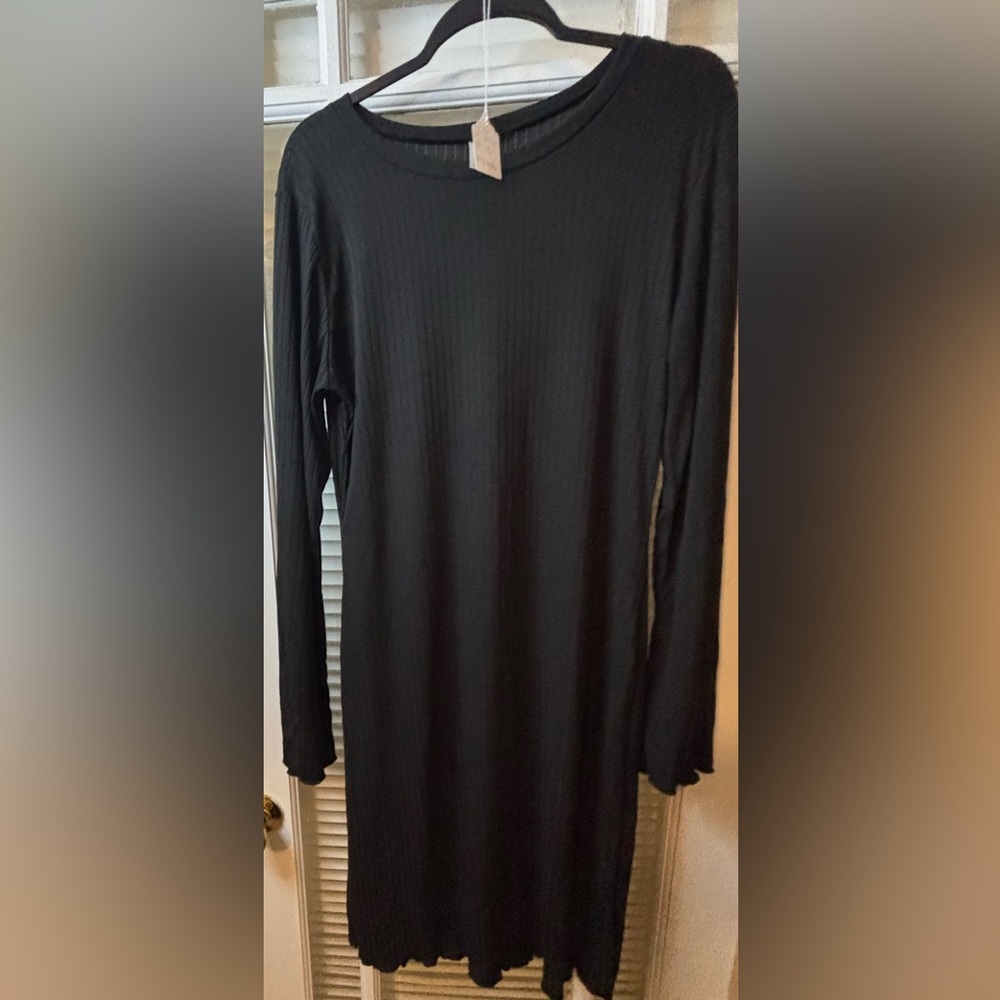 Elegant Black Long Sleeve Dress-Size 2x